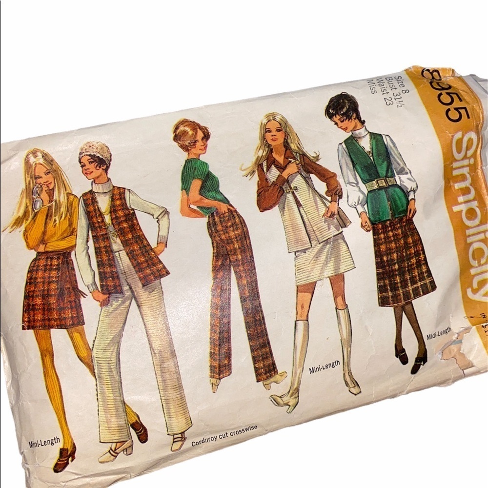 Simplicity vintage sewing pattern missing some pattern parts
